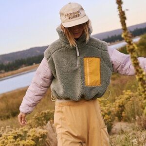 Free people colorblock 1/2 zip